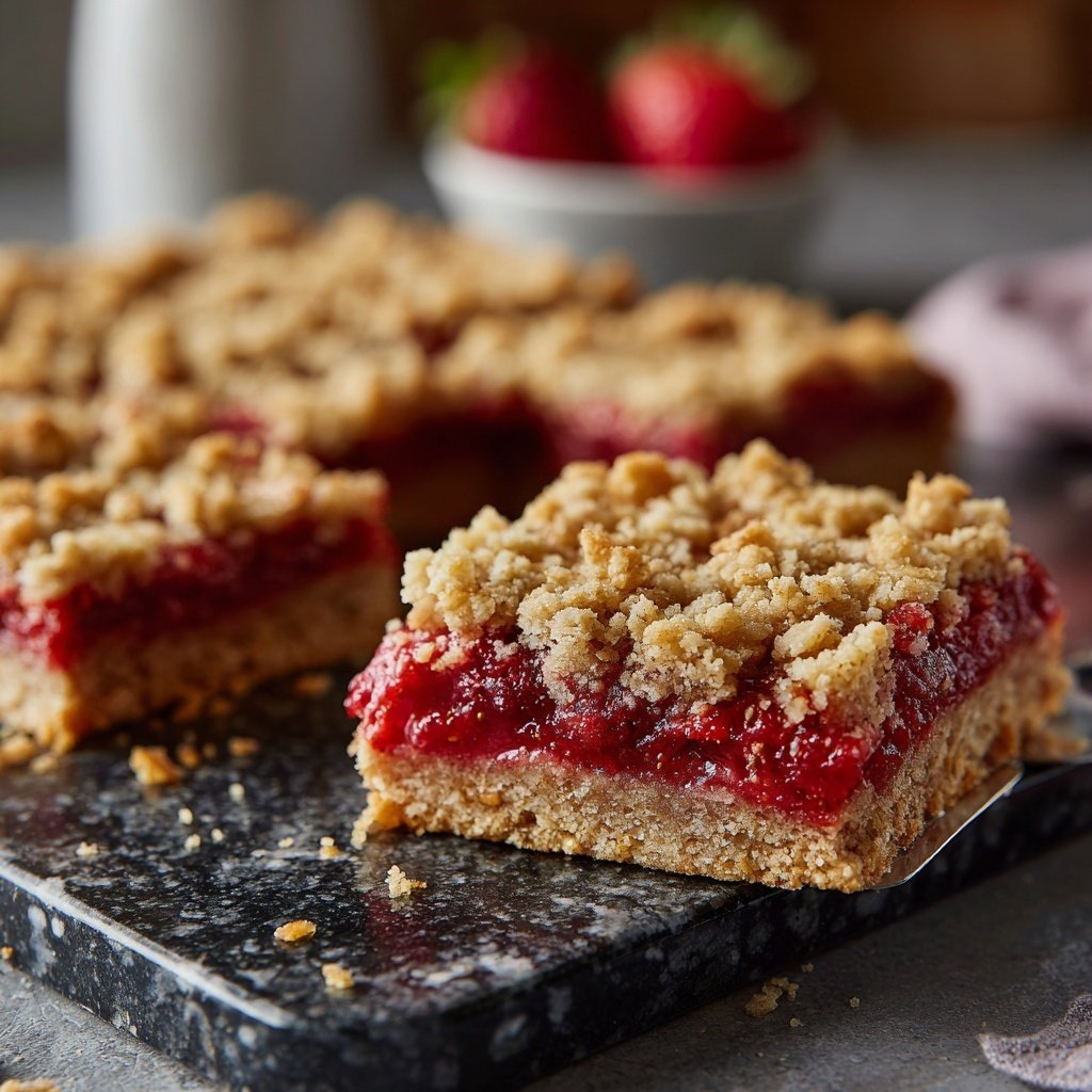Strawberry Crumble Oat Bars