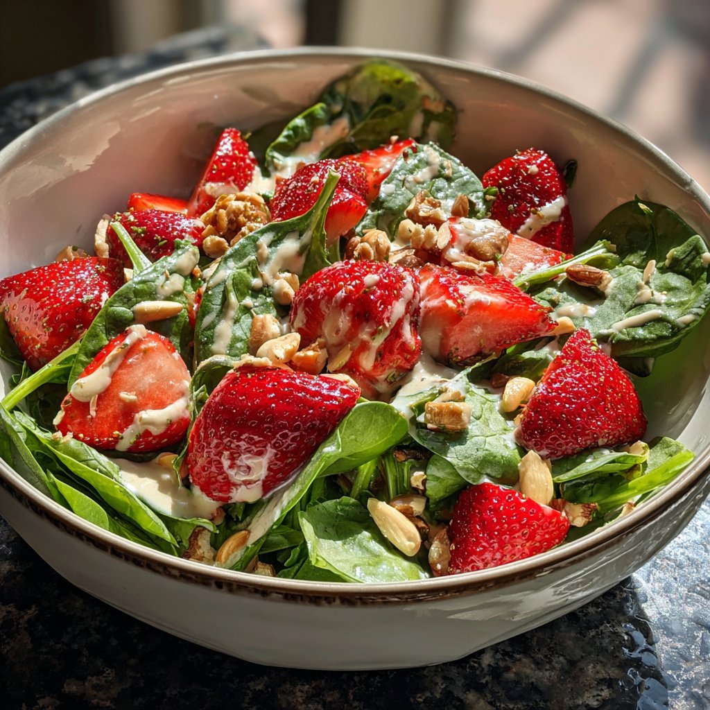 Creamy Strawberry Spinach Salad